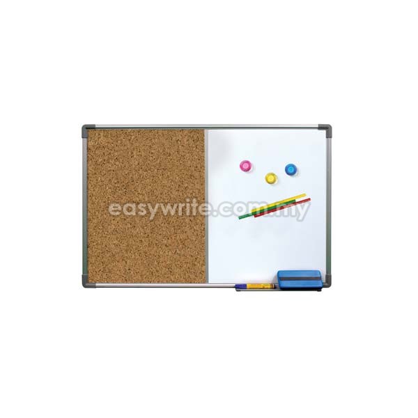 Dual Board (Magnetic Whiteboard + Cork Notice Board)