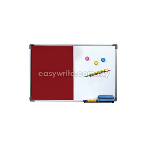 Dual Board (Magnetic Whiteboard + Velvet Notice Board)
